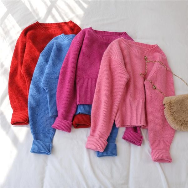 women's sweaters 2021 autumn winter sweater long sleeve pullovers korean short elegant solid sweet lady jumpers warm pullover clothes, White;black
women's sweaters 2021 autumn winter sweater long sleeve pullovers korean short elegant solid sweet lady jumpers warm pullover clothes, White;black