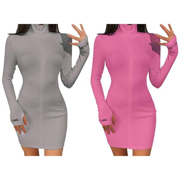casual dresses 2x zipper v neck dress women embroidery lucky label long sleeve knit rib bodycon pink l & gray, Black;gray
casual dresses 2x zipper v neck dress women embroidery lucky label long sleeve knit rib bodycon pink l & gray, Black;gray