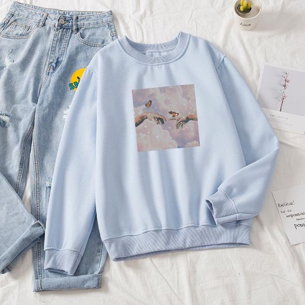 cotton aesthetic butterfly pullovers hoodies oversized women sweatshirts vintage ulzzang harajuku korean jumper kobieta swetry women's, Black 
cotton aesthetic butterfly pullovers hoodies oversized women sweatshirts vintage ulzzang harajuku korean jumper kobieta swetry women's, Black