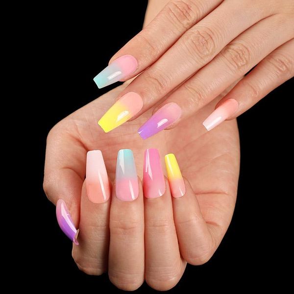false nails 120pcs/set gradual change color european ballet finger fake women long style decor tools ti, Red;gold
false nails 120pcs/set gradual change color european ballet finger fake women long style decor tools ti, Red;gold