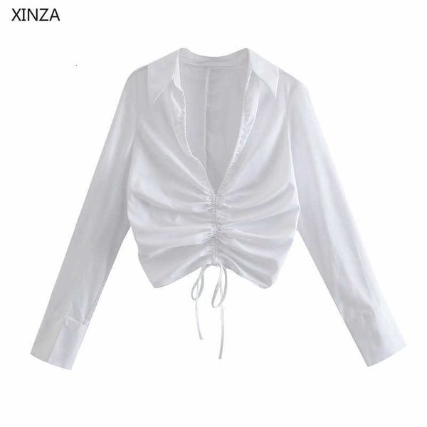 women's blouses & shirts women white gathered crop shirt spring long sleeve adjustable drawstring ruched woman chic side zip popl
women's blouses & shirts women white gathered crop shirt spring long sleeve adjustable drawstring ruched woman chic side zip popl