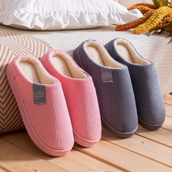women winter slippers striped corduroy plush warm shoes couple indoor non-slip cotton ladies bedroom shoe, Black
women winter slippers striped corduroy plush warm shoes couple indoor non-slip cotton ladies bedroom shoe, Black