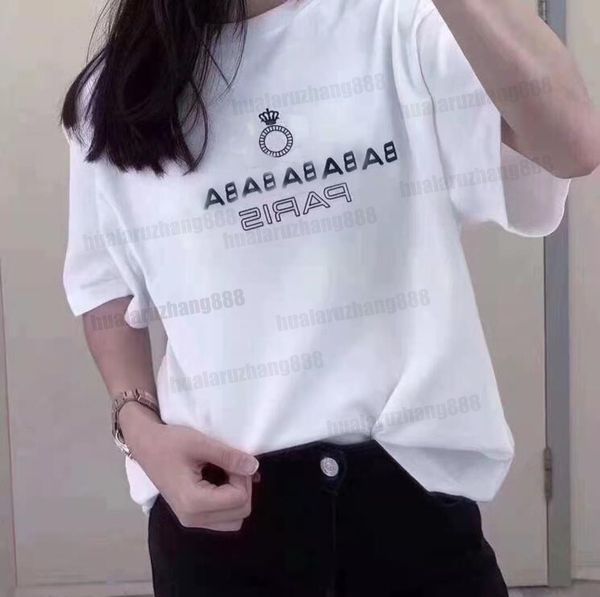 women's clothing man and woman t shirt fashionable pure cotton round collar short sleeves lulu embroidery apparel plus size paris shirt, White
women's clothing man and woman t shirt fashionable pure cotton round collar short sleeves lulu embroidery apparel plus size paris shirt, White