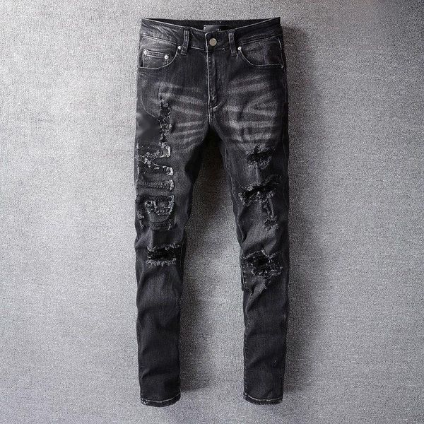 men's jeans hole letter patchwork men jean noir homme motorcycle pant punk hip hop retro black ripped designer street, Blue
men's jeans hole letter patchwork men jean noir homme motorcycle pant punk hip hop retro black ripped designer street, Blue