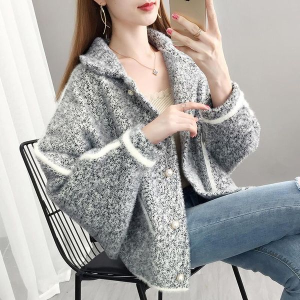 women's knits & tees ladies short sweater coat spring autumn korean loose single-breasted mink velvet thick knitted cardigan women clot, White
women's knits & tees ladies short sweater coat spring autumn korean loose single-breasted mink velvet thick knitted cardigan women clot, White