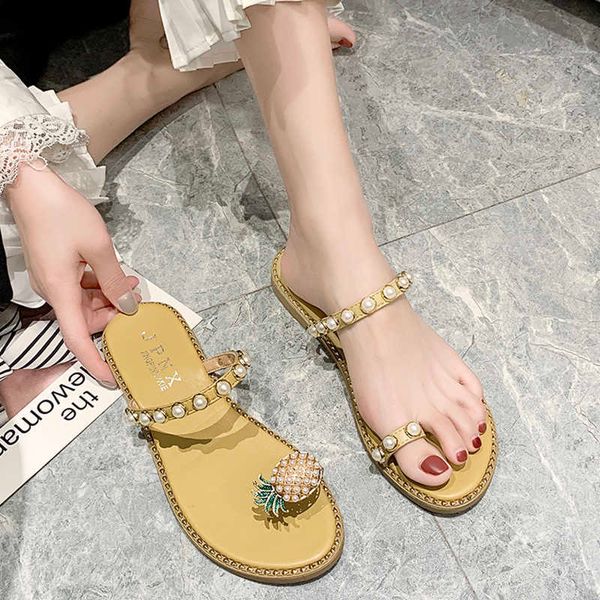 rimocy bohemia pineapple slippers women fashion pearl clip toe flat beach flip flops woman string bead strap plus size sandals 210528, Black
rimocy bohemia pineapple slippers women fashion pearl clip toe flat beach flip flops woman string bead strap plus size sandals 210528, Black