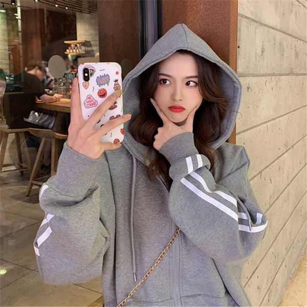 winter coat female fun plus size hooded gray loose casual zipper harajuku vintage couple korean punk ins jacket 210608, Black;brown
winter coat female fun plus size hooded gray loose casual zipper harajuku vintage couple korean punk ins jacket 210608, Black;brown