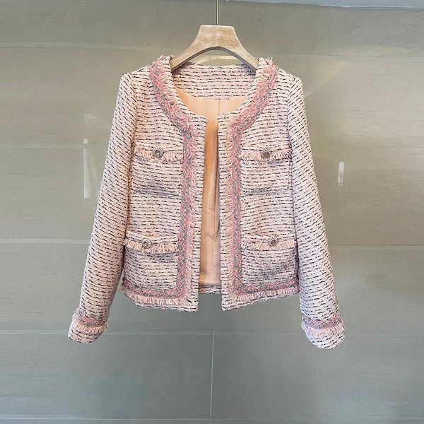 women's jackets 2021 luxury runway autumn winter sequined pink tweed jacket coat women tassel thick woolen cardigan outerwear, Black;brown
women's jackets 2021 luxury runway autumn winter sequined pink tweed jacket coat women tassel thick woolen cardigan outerwear, Black;brown