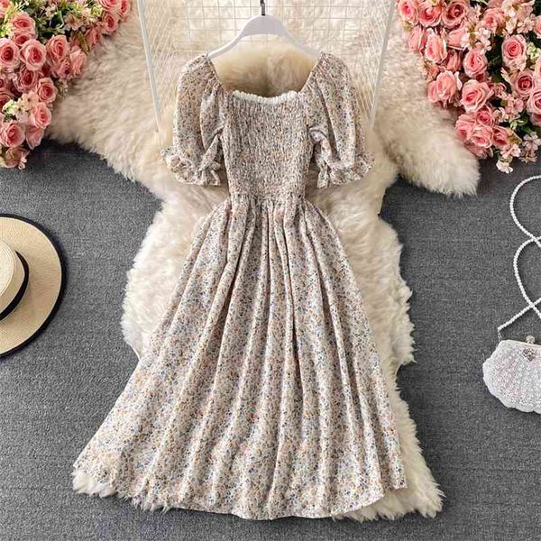 summer a line puff sleeve high waist mid-calf elegant women dresses vintage floral print dress 210430, Black;gray
summer a line puff sleeve high waist mid-calf elegant women dresses vintage floral print dress 210430, Black;gray