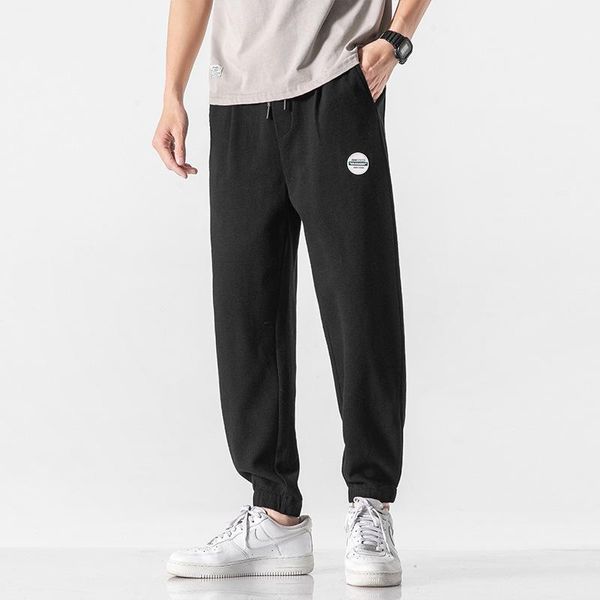 men's pants xy-1937 summer men casual sweatpants thin loose sport jogger gym running youth student drawstring stretch tie feet chic tro, Black
men's pants xy-1937 summer men casual sweatpants thin loose sport jogger gym running youth student drawstring stretch tie feet chic tro, Black