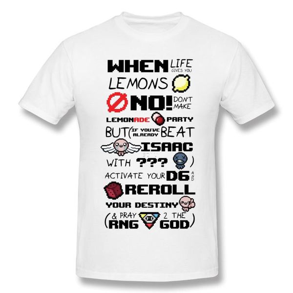 t-shirt for men the binding of isaac, when life gives you lemons 100% cotton isaac t shirt 6xl men's t-shirts, White;black
t-shirt for men the binding of isaac, when life gives you lemons 100% cotton isaac t shirt 6xl men's t-shirts, White;black