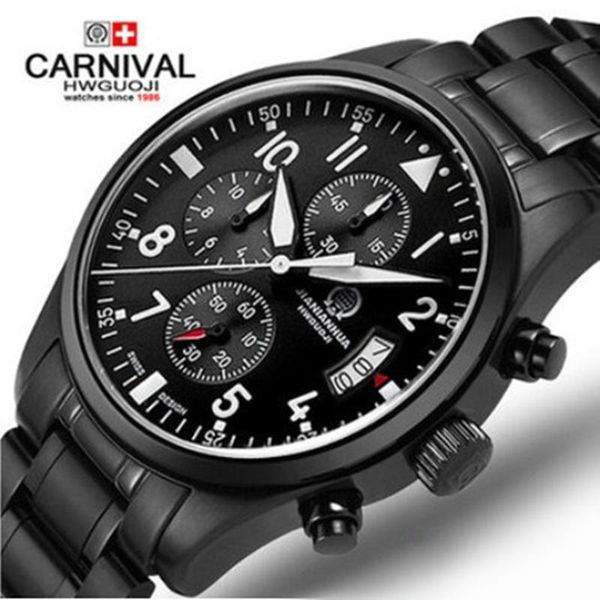wristwatches chronograph swatch waterproof military running sports mens quartz watches full steel leather strap montre homm, Slivery;brown
wristwatches chronograph swatch waterproof military running sports mens quartz watches full steel leather strap montre homm, Slivery;brown