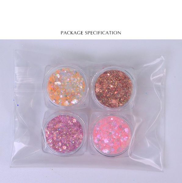 nail glitter 4bottle/set (3g*4)hard film chunky sequins mix size flakes shinning decorations, Silver;gold
nail glitter 4bottle/set (3g*4)hard film chunky sequins mix size flakes shinning decorations, Silver;gold