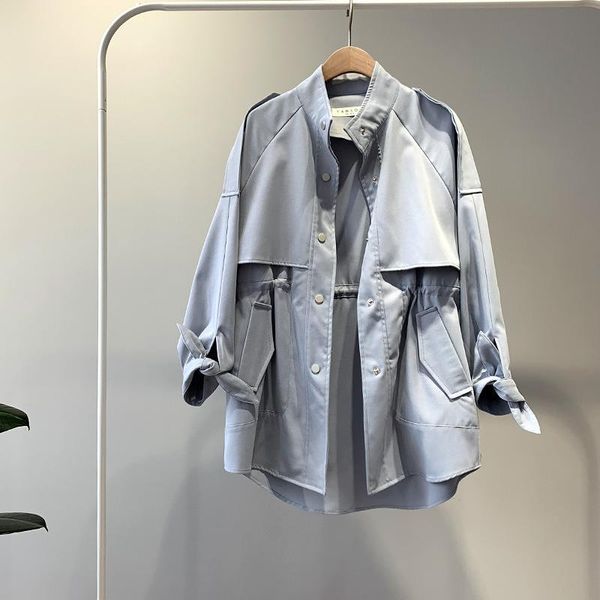 women's trench coats short khaki stand-up collar drawstring waist coat spring autumn 2021 korean loose casual windbreaker, Tan;black
women's trench coats short khaki stand-up collar drawstring waist coat spring autumn 2021 korean loose casual windbreaker, Tan;black