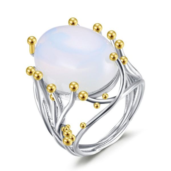 wedding rings inlaid moonstone ring plated gold color separation ornament, Slivery;golden
wedding rings inlaid moonstone ring plated gold color separation ornament, Slivery;golden