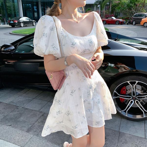 puff sleeve french floral womens dresses print maxi mini office korean japan style elegant for women summer, Black;gray
puff sleeve french floral womens dresses print maxi mini office korean japan style elegant for women summer, Black;gray
