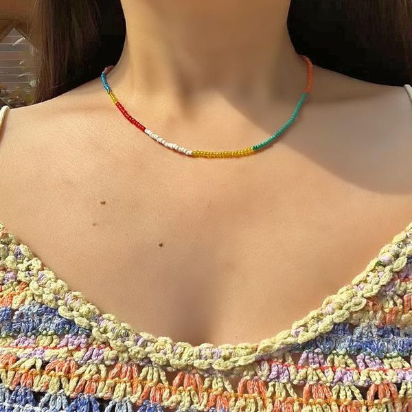 chokers 2021 bohemian vintage colorful beads chain simple pendant fashion necklaces beach jewelry for women elegant accessories, Golden;silver
chokers 2021 bohemian vintage colorful beads chain simple pendant fashion necklaces beach jewelry for women elegant accessories, Golden;silver