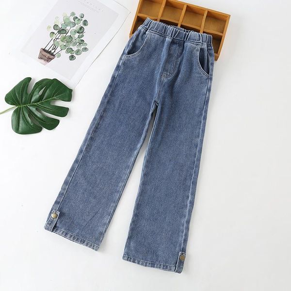 jeans 4-10 years girl children's pants spring autumn kids solid loose straight denim fashion wide leg for girls, Blue
jeans 4-10 years girl children's pants spring autumn kids solid loose straight denim fashion wide leg for girls, Blue
