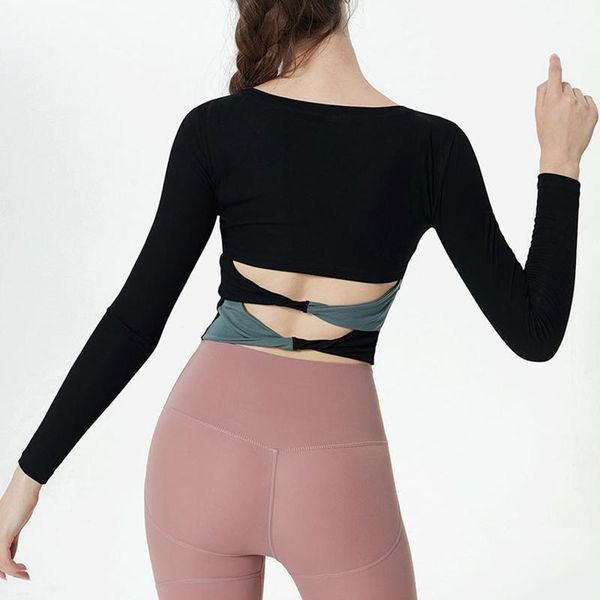 women long sleeve shirt sport gym wear black crop slim yoga sportswear two-color stitching waist design jersey outfits, White;red
women long sleeve shirt sport gym wear black crop slim yoga sportswear two-color stitching waist design jersey outfits, White;red