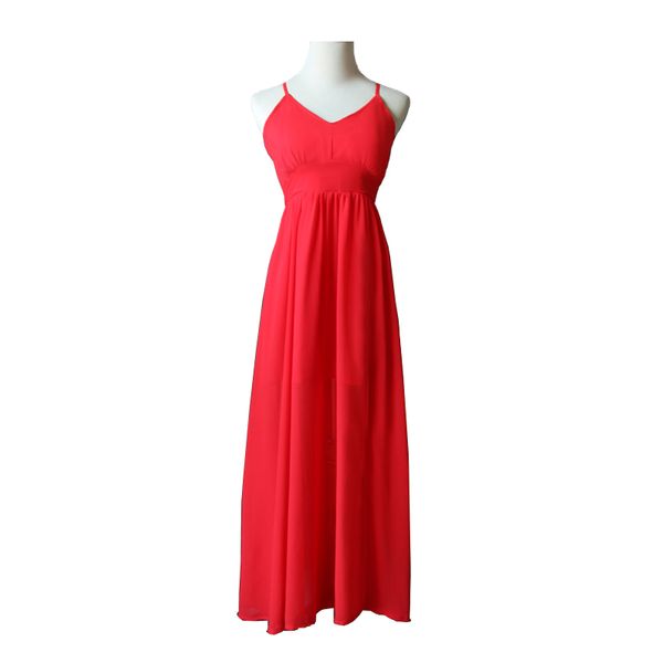 chiffon red solid v neck strap sleeveless backless lace up cross split empire maxi long dress summer d0581 210514, Black;gray
chiffon red solid v neck strap sleeveless backless lace up cross split empire maxi long dress summer d0581 210514, Black;gray