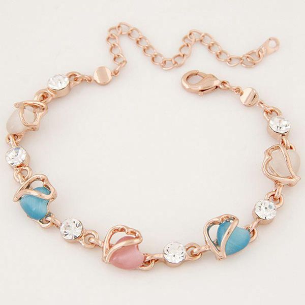 charm bracelets korean fashion metal jewelry gold crystal opal heart women bracelet, Golden;silver
charm bracelets korean fashion metal jewelry gold crystal opal heart women bracelet, Golden;silver