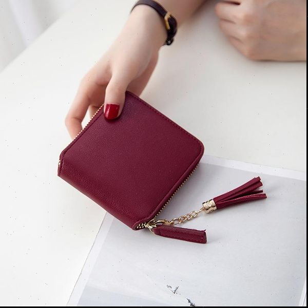 women tassel small wallets ladies pu leather purse short coin bag clutch womens zipper card holder money simple wallet, Red;black
women tassel small wallets ladies pu leather purse short coin bag clutch womens zipper card holder money simple wallet, Red;black