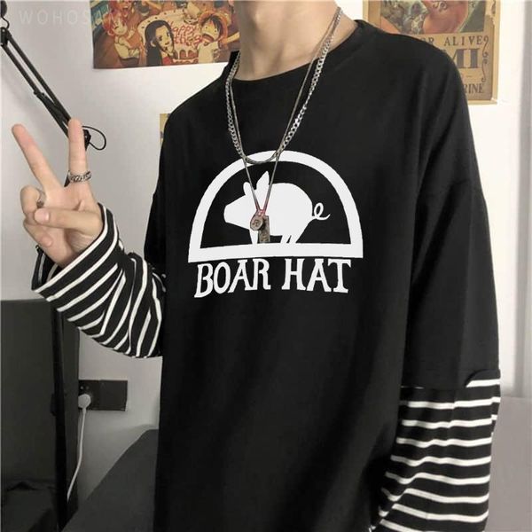 men's t-shirts funny japan manga the seven deadly sins hawk t shirt fashion anime boar hat letter print harajuku summer long sleeve tsh, White;black 
men's t-shirts funny japan manga the seven deadly sins hawk t shirt fashion anime boar hat letter print harajuku summer long sleeve tsh, White;black