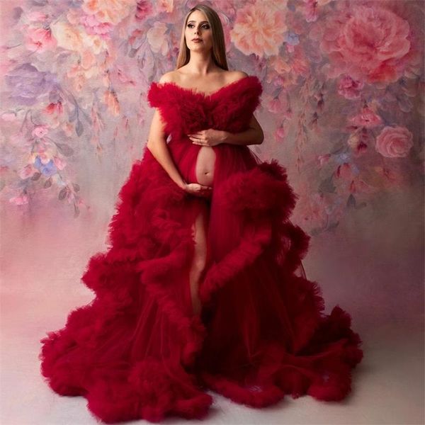 red tulle prom dresses maternity robes for p shoot tiered ruffles bridal pregnancy dress gowns, Black
red tulle prom dresses maternity robes for p shoot tiered ruffles bridal pregnancy dress gowns, Black