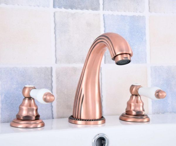 bathroom sink faucets antique red copper brass deck mounted widespread basin faucet 3 holes mixer tap dual ceramic handles levers asf538
bathroom sink faucets antique red copper brass deck mounted widespread basin faucet 3 holes mixer tap dual ceramic handles levers asf538