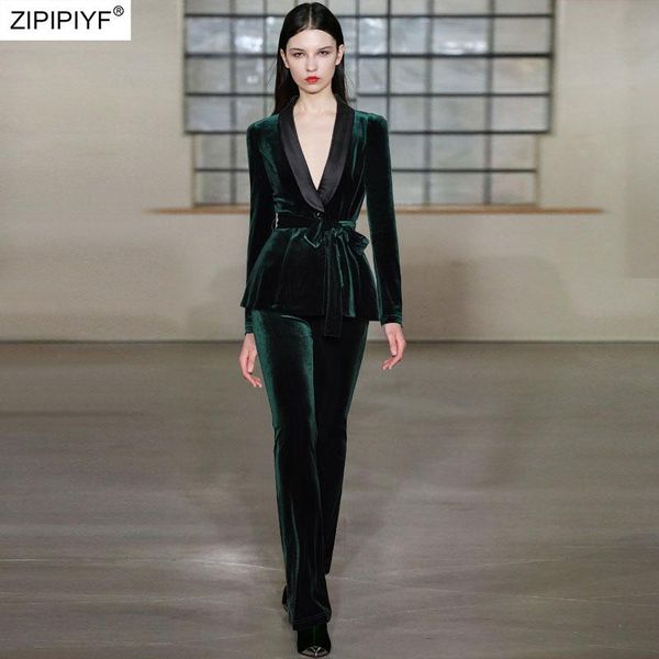 women's two piece pants 2021 summer runway fashion deep v neck long sleeve bandage sashes velvet blazers high waist skinny solid color, White
women's two piece pants 2021 summer runway fashion deep v neck long sleeve bandage sashes velvet blazers high waist skinny solid color, White