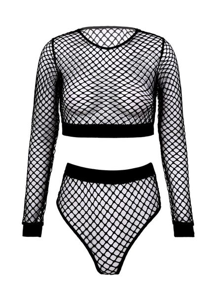 one-piece suits womens lingerie suit underwear hollow out fishnet crew neck long sleeve crop with underpants erotic nightwear sleepwear
one-piece suits womens lingerie suit underwear hollow out fishnet crew neck long sleeve crop with underpants erotic nightwear sleepwear
