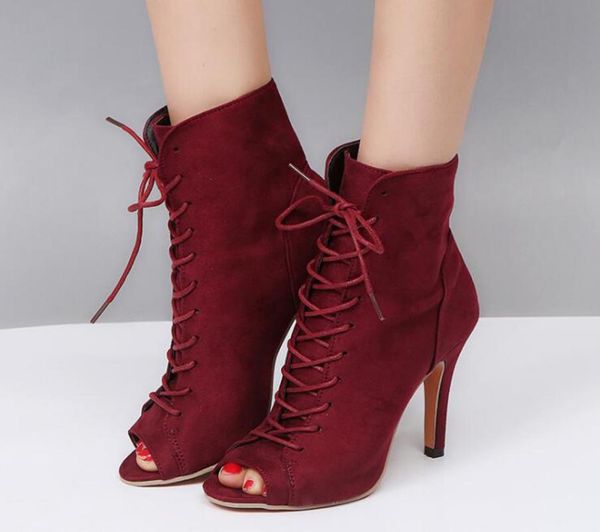 explosion models female roman lace-up boots fine with fish mouth super high-heeled large size summer suede sandals, Black
explosion models female roman lace-up boots fine with fish mouth super high-heeled large size summer suede sandals, Black