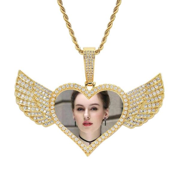hip hop bling jewelry custom picture memory angel wing heart frame necklace iced out cubic zircon po pendant necklaces, Silver
hip hop bling jewelry custom picture memory angel wing heart frame necklace iced out cubic zircon po pendant necklaces, Silver