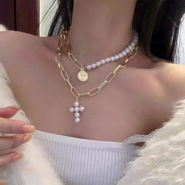 chains punk multi-layer imitation irregular pearl coin pendant choker necklace gold lock chain necklaces for women jewelry, Silver
chains punk multi-layer imitation irregular pearl coin pendant choker necklace gold lock chain necklaces for women jewelry, Silver