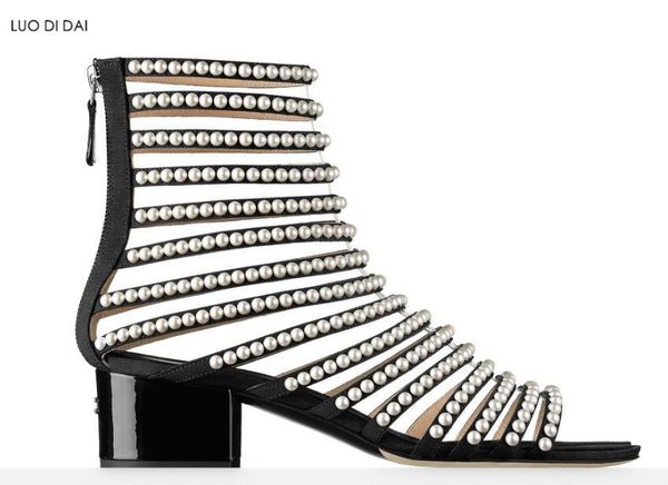 women summer party shoes beading sandals wedding white pearl cuts out gladiator booties, Black
women summer party shoes beading sandals wedding white pearl cuts out gladiator booties, Black
