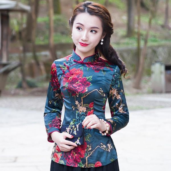 cheongsam women's plus size short 2021 spring cotton blend prints stand collar retro chinese qipao shirts woman ethnic clothing, Red
cheongsam women's plus size short 2021 spring cotton blend prints stand collar retro chinese qipao shirts woman ethnic clothing, Red