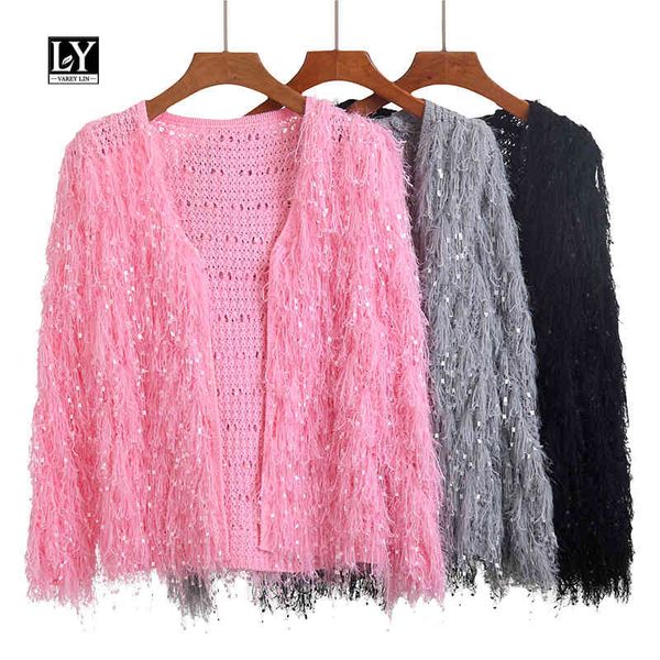 sweaters autumn women tassel knitted cardigan sequined outerwear korean style loose long sleeve solid soft sweater, White;black
sweaters autumn women tassel knitted cardigan sequined outerwear korean style loose long sleeve solid soft sweater, White;black