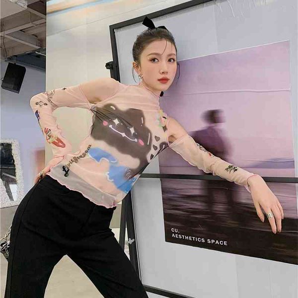 women's t-shirt off the shoulder mesh long sleeve tees print tshirt see through t shrit ladies fashion bodycon desinger clothe, White
women's t-shirt off the shoulder mesh long sleeve tees print tshirt see through t shrit ladies fashion bodycon desinger clothe, White