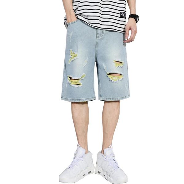 men's shorts men short jeans summer male solid color cotton holes denim casual knee length light blue size 36, White;black
men's shorts men short jeans summer male solid color cotton holes denim casual knee length light blue size 36, White;black