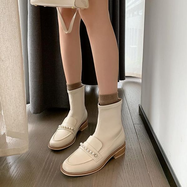 boots 2021 autumn and winter sweet pearl chain stovepipe stretch low heel ankle, Black
boots 2021 autumn and winter sweet pearl chain stovepipe stretch low heel ankle, Black