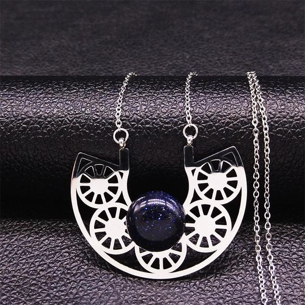 pendant necklaces flower blue sandstone stainless steel chain women silver color bohemia jewelry cadenas mujer
pendant necklaces flower blue sandstone stainless steel chain women silver color bohemia jewelry cadenas mujer