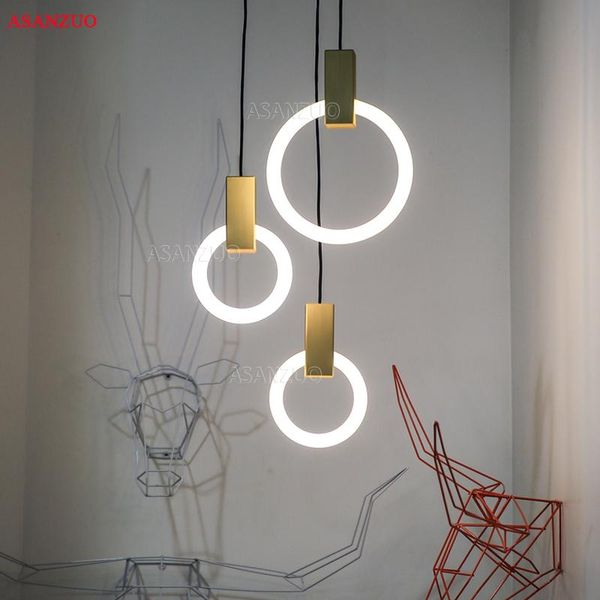 pendant lamps modern round ring lights simple dining room bedroom staircase bar metal glass fixtures t9
pendant lamps modern round ring lights simple dining room bedroom staircase bar metal glass fixtures t9