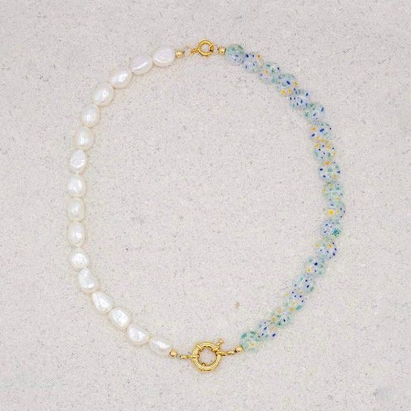 chokers irregular freshwater pearl necklace creative asymmetric design colorful bead neck accessories 2021 summer beach jewelry gift, Golden;silver
chokers irregular freshwater pearl necklace creative asymmetric design colorful bead neck accessories 2021 summer beach jewelry gift, Golden;silver