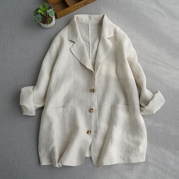 women's suits & blazers 2021 comfortable linen suit thin coat spring loose simple casual top, White;black
women's suits & blazers 2021 comfortable linen suit thin coat spring loose simple casual top, White;black