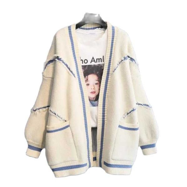 women's knits & tees fashion coat women ins autumn loose thick knitwear long sleeve sweater cardigan winter, White
women's knits & tees fashion coat women ins autumn loose thick knitwear long sleeve sweater cardigan winter, White