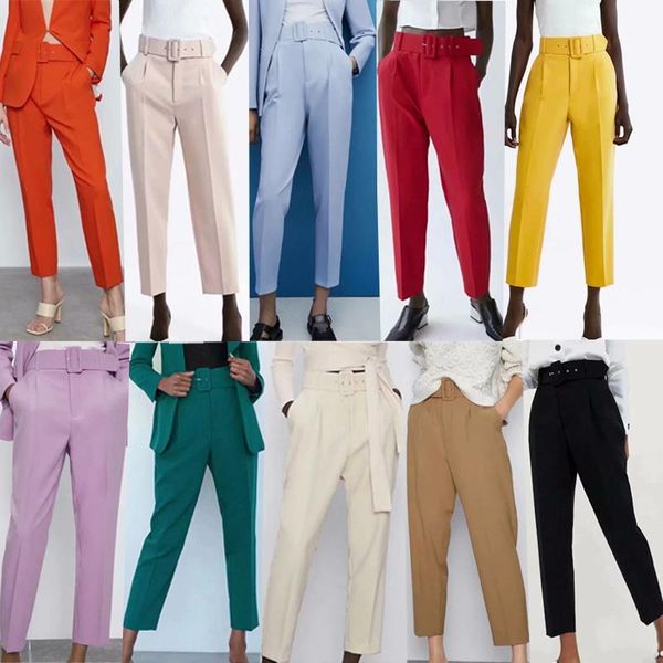 women's pants & capris sufuseason za2021 solid color sashes casual slim chic businesstrousers zipper pantalones retro women bottoms, Black;white
women's pants & capris sufuseason za2021 solid color sashes casual slim chic businesstrousers zipper pantalones retro women bottoms, Black;white