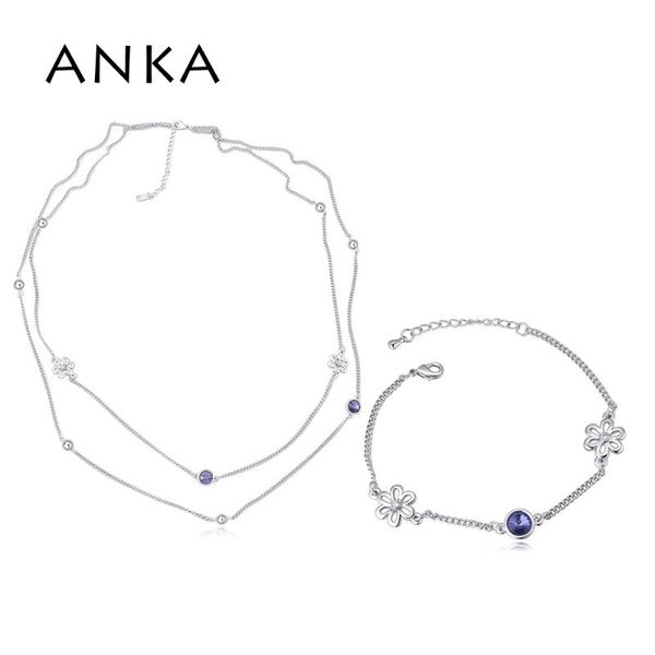 earrings & necklace anka fashion luxury crystal long necklaces bracelet sets 2 color flower jewelry for women party christmas gift #1275, Silver
earrings & necklace anka fashion luxury crystal long necklaces bracelet sets 2 color flower jewelry for women party christmas gift #1275, Silver