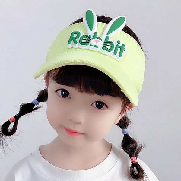 wide brim hats summer children cartoon ear breathable empty hat boy girl baby sun protection travel sunscreen baseball cap r35, Blue;gray