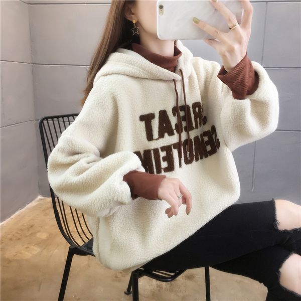 cashmere embroidered sweater women's winter hooded plush thickened large wea, Blue;black
cashmere embroidered sweater women's winter hooded plush thickened large wea, Blue;black