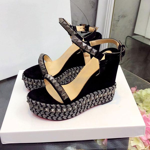 fashion all-match platform sandals female designer open toe rivets color matching wedges ladies runway high heels sexymx-46 dress shoes, Black
fashion all-match platform sandals female designer open toe rivets color matching wedges ladies runway high heels sexymx-46 dress shoes, Black